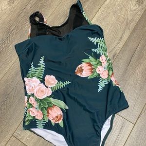 One piece high neck swimsuit
